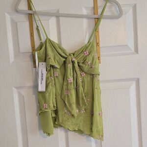 Princess Polly Light Green Floral Camisole